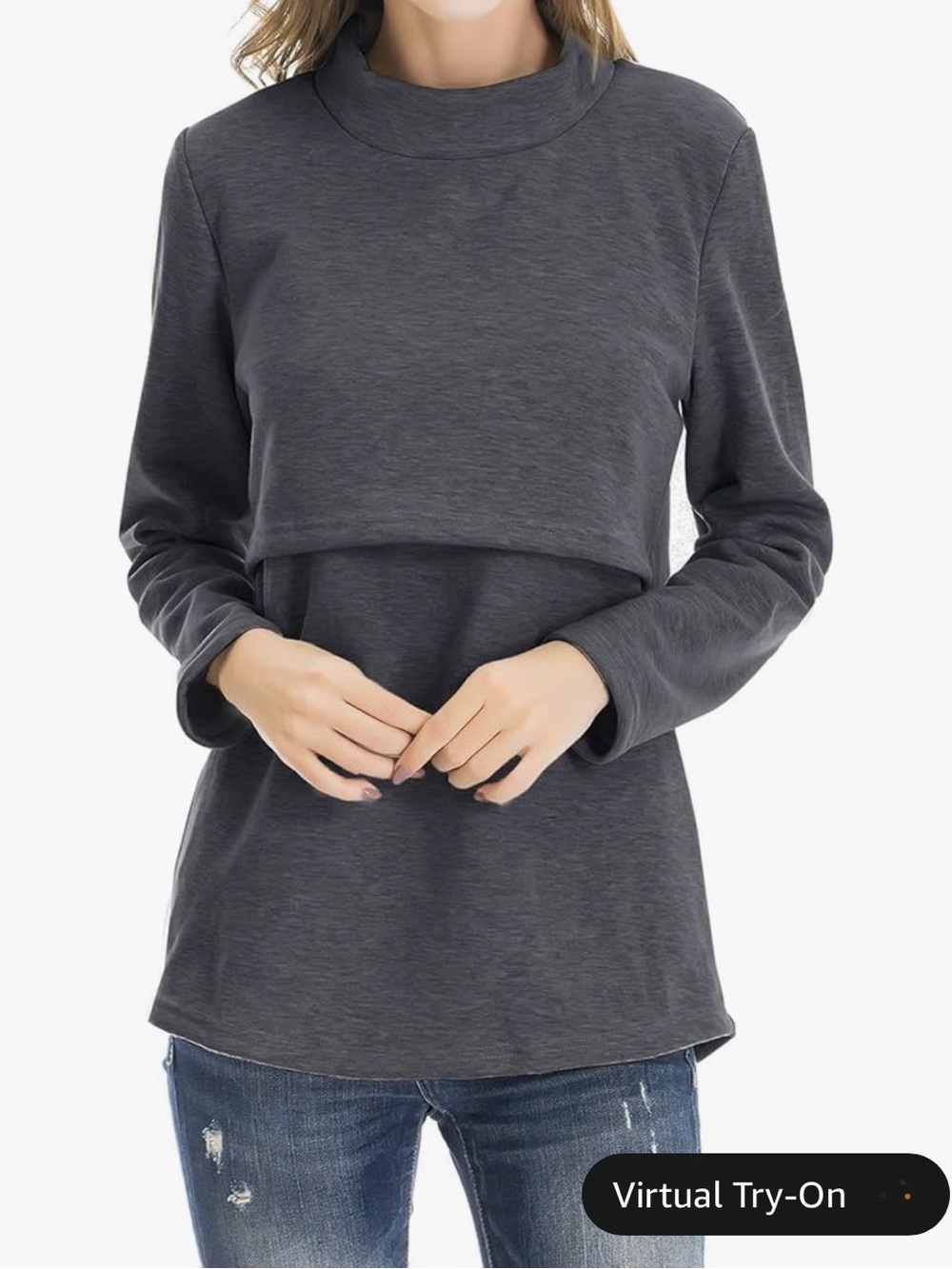 Nursing Sweater Charcoal Gray size L